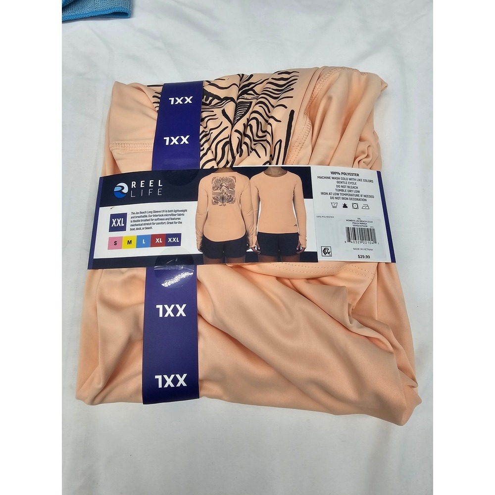 Reel Life Womens Jax Beach LS UV Shirt XXL Peach Parfait UPF 50+ UUV02-0379-839‎ - Picture 2 of 7